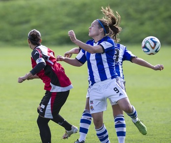 La Real no ha podido pasar del embate ante el Sporting de Huelva. (Jon URBE/ARGAZKI PRESS)