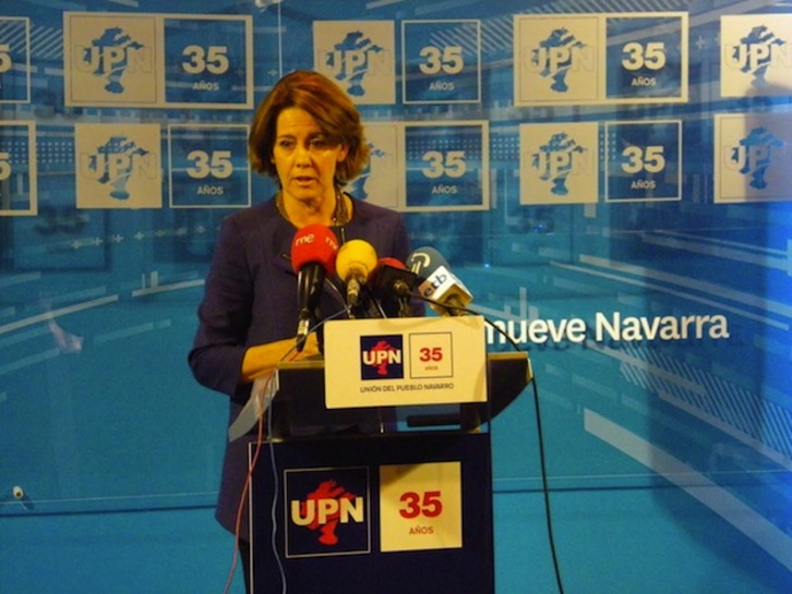 Barcina ha comparecido este lunes para anunciar que no se presentará a la reelección. (Servicio de prensa de UPN)
