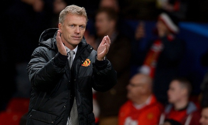 David Moyes, durante el Manchester-Real Sociedad de la pasada temporada. (Andrew YATES / AFP)