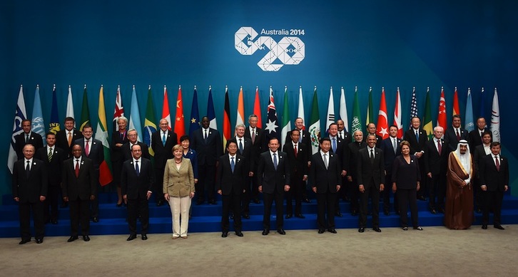 Foto de familia de los líderes del G20. (Saeed KHAN/AFP)