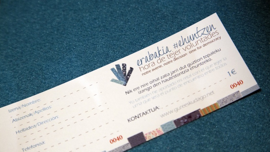Norberak bere ekarpena egiteko txartela. (GURE ESKU DAGO) Norberak bere ekarpena egiteko txartela. (GURE ESKU DAGO)