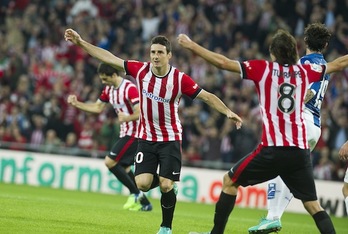 Aduriz ha sido el gran artífice de la victoria del Athletic. (Luis JAUREGIALTZO/ARGAZKI PRESS)