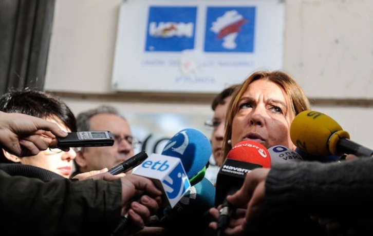 Amelia Salanueva ha comparecido ante los medios para anunciar su candidatura. (Jagoba MANTEROLA/ARGAZKI PRESS)