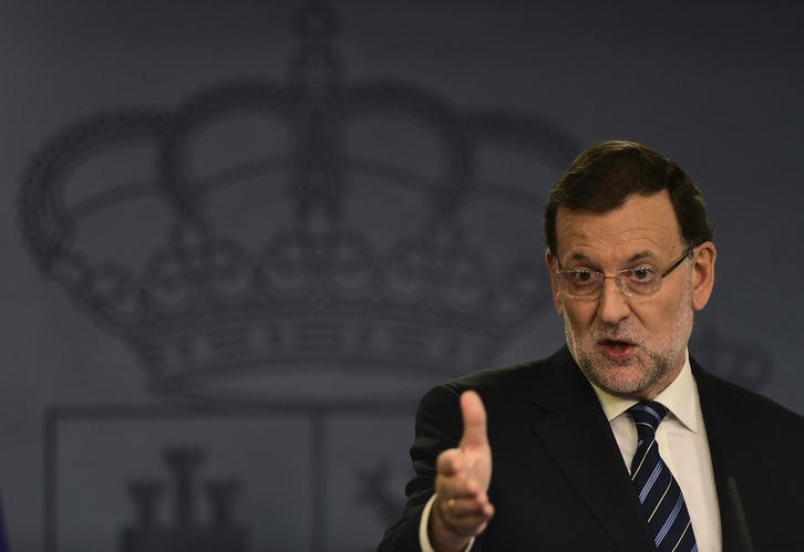 Mariano Rajoy, durante una reciente comparecencia. (Pierre´Philippe MARCOU / AFP)