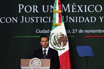 El presidente de México, Enrique Peña Nieto, durante su alocución. (Alfredo ESTRELLA/AFP PHOTO)