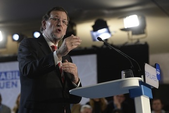 El presidente del Gobierno español, Mariano Rajoy, en Barcelona. (Josep LAGO/AFP PHOTO)