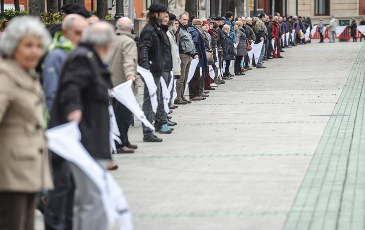 Iruñean burutu den zapi katearen irudia. (ARGAZKI PRESS)