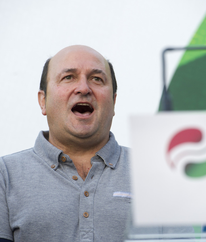Andoni Ortuzar durante el inicio del curso del PNV el pasado agosto en Zarautz. (Gorka RUBIO / ARGAZKI PRESS)