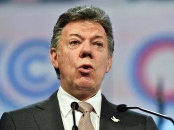 El presidente colombiano, Juan Manuel Santos, en una comparecencia anterior. (Cris BOURONCLE / AFP)