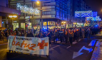 Manifestazioaren burua Gasteizen. (Juanan RUIZ / ARGAZKI PRESS)