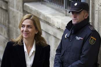 Cristina de Borbón, en los juzgados de Palma. (Jaime REINA / AFP)