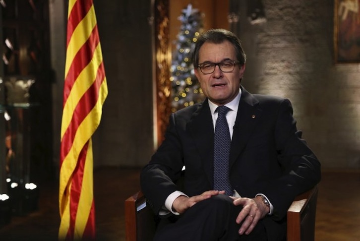 Artur Mas ha transmitido su discurso desde el Palau de la Generalitat. 