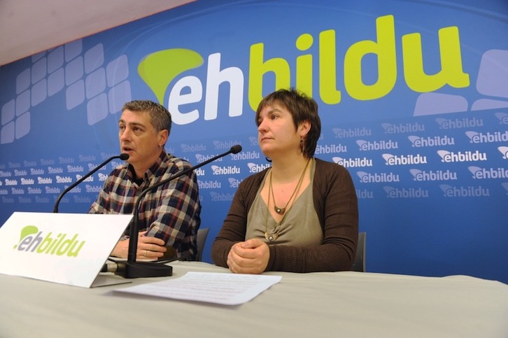 Oskar Matute y Maribi Ugarteburu han comparecido en Bilbo. (ARGAZKI PRESS)