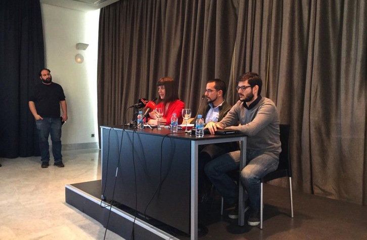 Los dirigentes de Podemos, en la comparecencia que han ofrecido para dar a conocer los resultados del proceso de primarias. (@ahorapodemos)