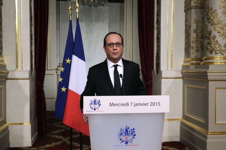 François Hollande, durante su discurso televisado de este miércoles. (Phillippe WOJAZER / AFP) 