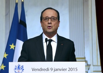 El presidente Hollande, en su comparecencia de este viernes. (Remy DE LA MAUVINIERE / AFP) 