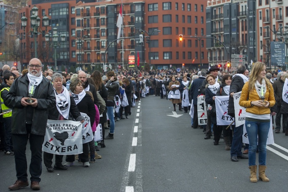 Columna que ha partido del Ayuntamiento. (Juanan RUIZ/ARGAZKI PRESS) Columna que ha partido del Ayuntamiento. (Juanan RUIZ/ARGAZKI PRESS)