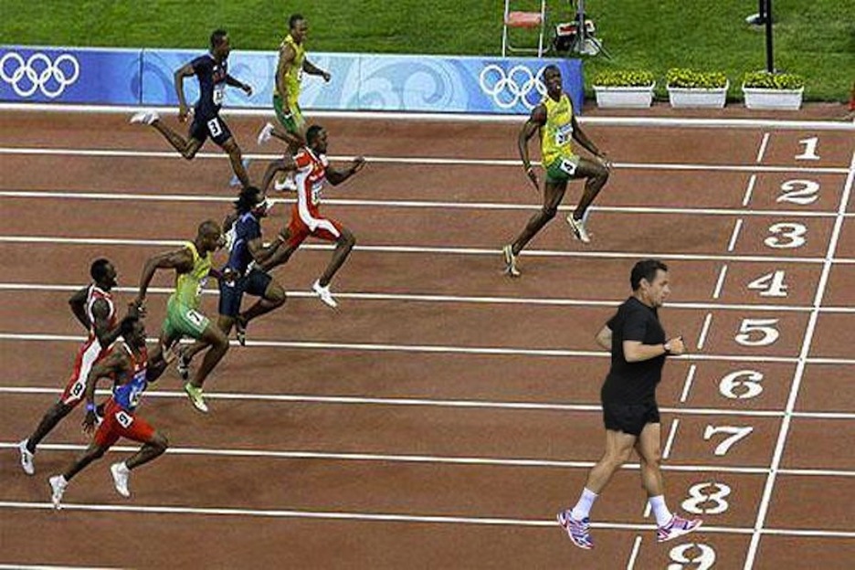 Campeón olímpico por delante de Usain Bolt. 