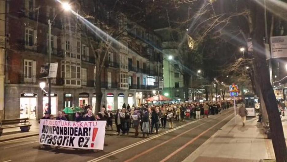 La movilización que ha congregado hoy a más gente ha tenido lugar en Bilbo. (@Aitzibaiba)
