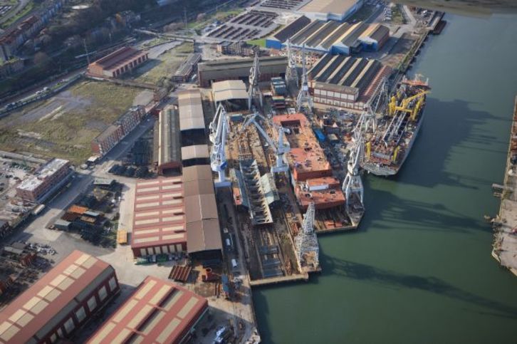 Vista aérea del astillero de LaNaval de Sestao. (lanaval.es)