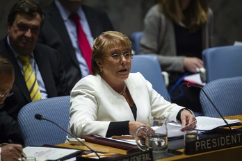 Bachelet, en una comparecencia en las Naciones Unidas. (Louiesen FELIPE / AFP)
