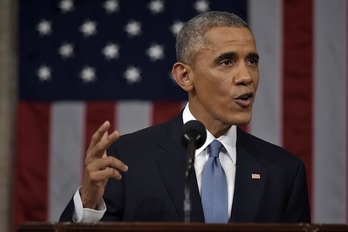 El presidente de EEUU, Barack Obama, durante su discurso del Estado de la Unión. (Mandel NGAN/AFP PHOTO)