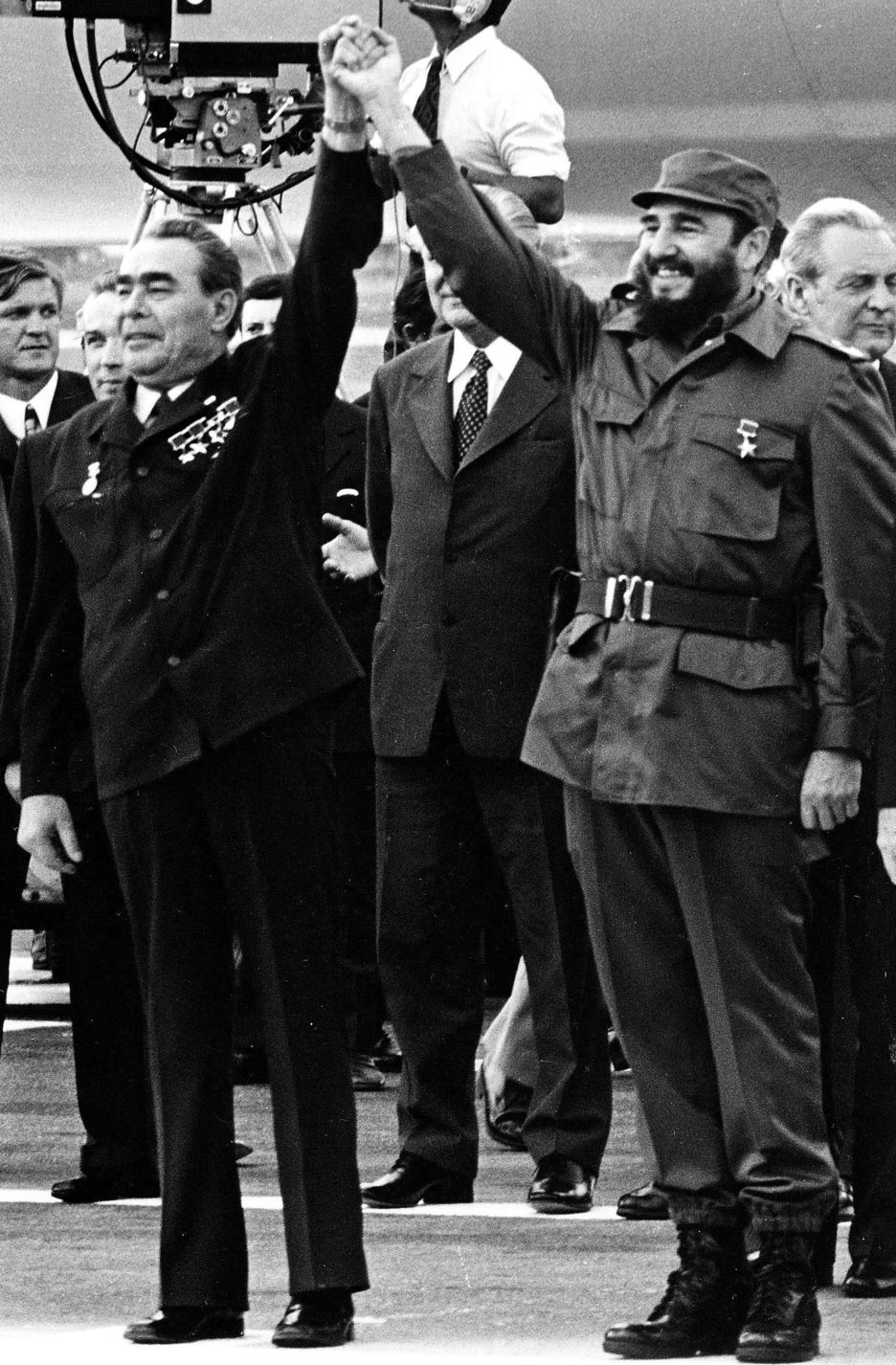Junto a Leonidas Brezhnev, entones secretario general del Partido Comunista de la Unión Soviética, en 1974.