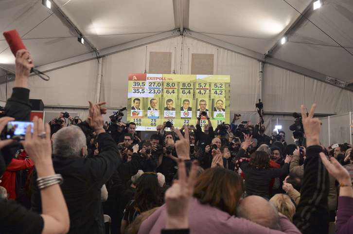 Carpa de Syriza en Atenas. (AFP)