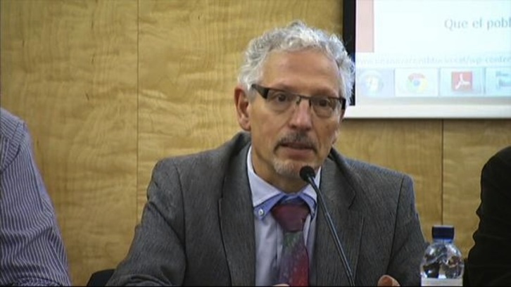 El juez Santiago Vidal durante la presentación del proyecto. (324.cat)