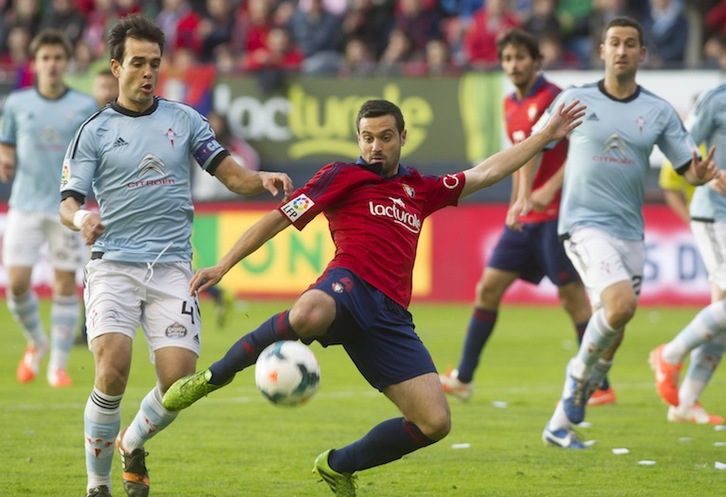 Miguel Flaño, en el partido ante el Celta de la temporada pasada. (Jagoba MANTEROLA / ARGAZKI PRESS)