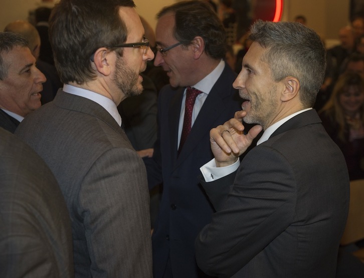 Javier Maroto y Alfonso Alonso junto a Grande Marlaska. (Juanan RUIZ / ARGAZKI PRESS)