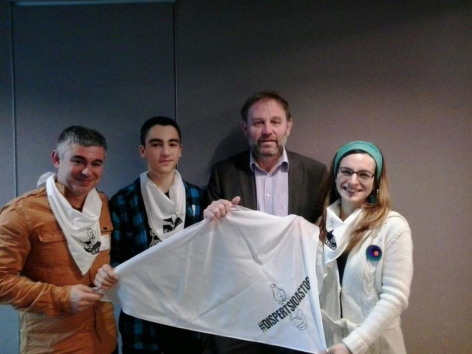 Tras concluir la reunión con el europarlamentario flamenco Bart Staes, (ETXERAT)