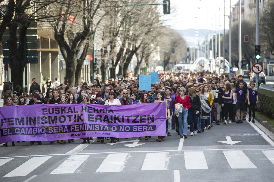 Iruñean egin duten manifestazioa. (Jagoba MANTEROLA / ARGAZKI PRESS)