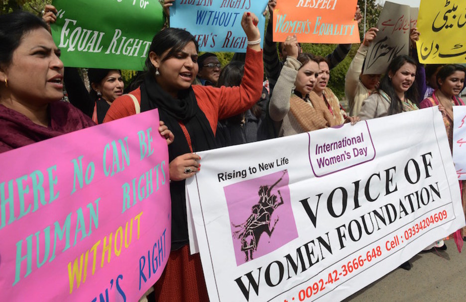 <strong>Lahore.</strong> Activistas del Partido Pakistaní del Pueblo. (Arif ALI)