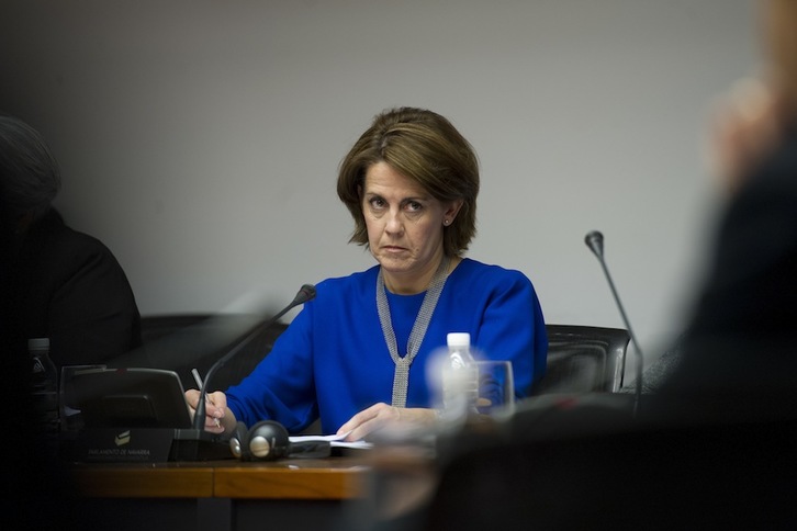 Yolanda Barcina, en una comparecencia anterior. (Iligo URIZ / ARGAZKI PRESS)