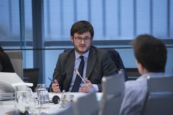 Gorka Natxiondo, durante su comparecencia. (Gorka RUBIO/ARGAZKI PRESS)