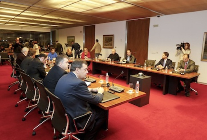 Imagen de la junta celebrada hoy. (PARLAMENTO DE NAFARROA)