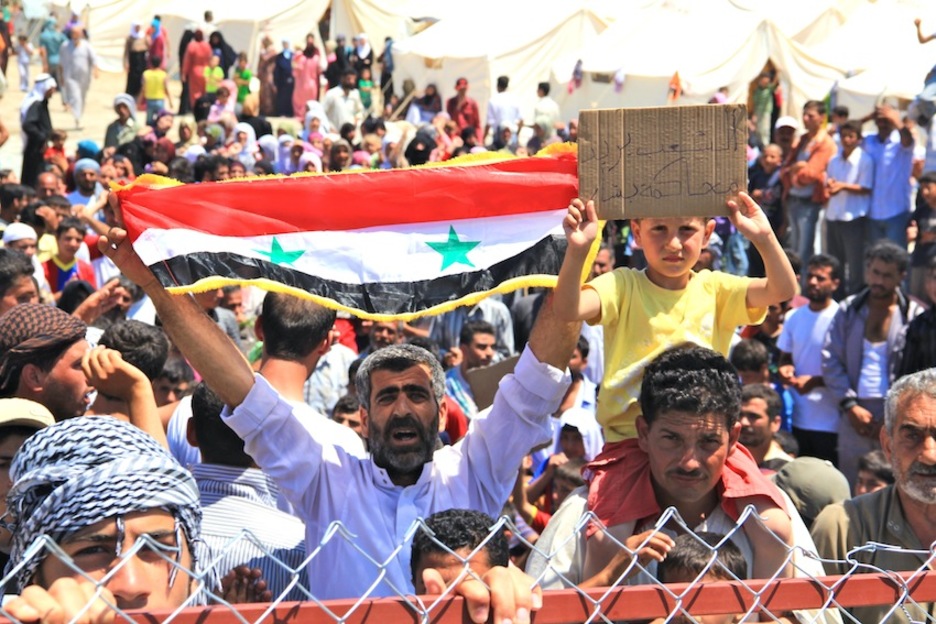 Primera gran oleada de refugiados sirios hacia Turquía durante el verano de 2011, imagen tomada en un campo de refugiados en la provincia turca de Hatay. (David MESEGUER)