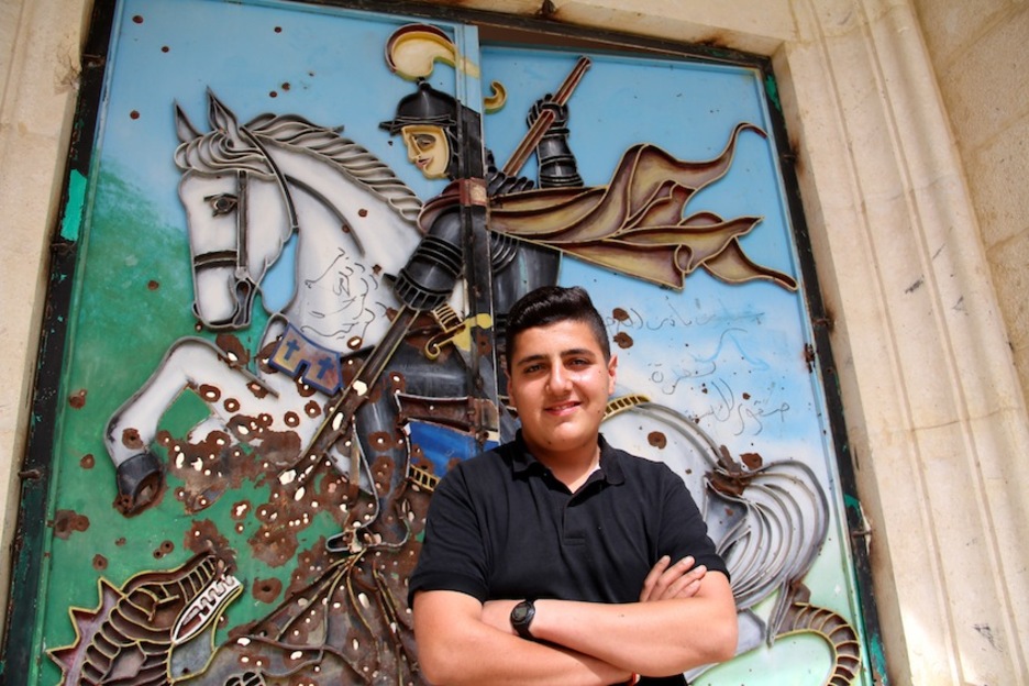 George Bikandy, joven cristiano partidario de Bashar al-Assad. (David MESEGUER)