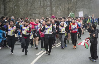 Korrika Baztanen, Elizondorako bidean. (Jagoba MANTEROLA/ARGAZKI PRESS)