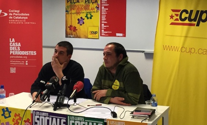 Los diputados de la CUP Quim Arrufat y David Fernàndez.