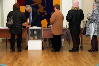 Oficina electoral de Kanbo. (Aurore LUCAS)