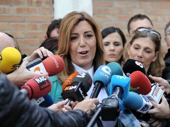 Susana Díaz, la candidata del PSOE. (Cristina QUICLER / AFP)