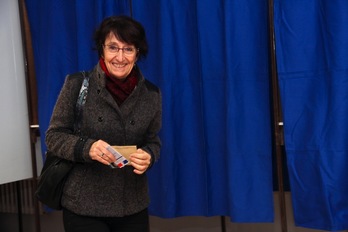 Marie Christine Aragon PSko hautagaia, Baionako hauteslekuan. (Aurore LUCAS)