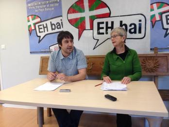 EH Baiko ordezkariak, Baionako agerraldian. (@kazetaeus)