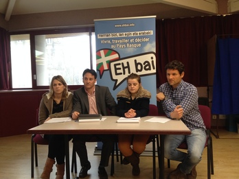 Les candidats d'EH Bai du canton Ustaritz Vallées de la Nive et Nivelle (© Argitxu DUFAU)