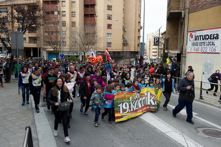 Korrika a su paso por Tutera. (Iñigo URIZ / ARGAZKI PRESS)