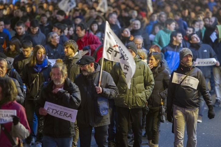 Una manifestación denunció las detenciones el miércoles en Gasteiz. (Juanan RUIZ/ARGAZKI PRESS)