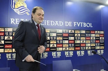 El presidente de la Real, Jokin Aperribay. (Andoni CANELLADA/ARGAZKI PRESS)