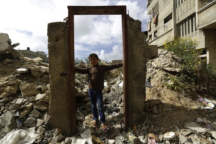 Imagen del pasado uno de abril al norte de Gaza. (Mohammed ABED / AFP)